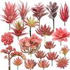 Woohome 20 Pz Piante Grasse Finte Decorative, Rosso Succulente Artificiali Piante Succulente Finte per La Decorazione del Paesaggio Decorazioni, Casa Giardino Decorazioni