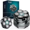 kensen Kit Rasoio Testa Calva 160 Minuti di Autonomia 6D Rasoio Elettrico Testa Calva Uomo Fluttuante Impermeabile Cordless con Rasoio Testa Magnetiche & Porta di Carica USB-C