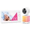 VTech monitor video per neonati con schermo LCD a colori da 7 pollici, visione panoramica a 360°,funzione Pan/Tilt/Zoom, ninne nanne e suoni calmanti,luce notturna multicolore,interfono,VM7468