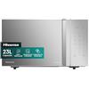Hisense H23MOMS5HG Forno Microonde, Capacità 23 Litri, apertura porta a sinistra, display LED touch, 8 funzioni, 800W, Porta in Vetri, Argento