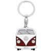BRISA VW Collection - Volkswagen Portachiavi Vintage in Metallo smaltato, per Chiavi/Zaino/Borsa/Astuccio, Campervan Bus T1 Design (Fronte/Rosso)