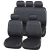 Upgrade4cars Coprisedili Auto Universali Ecopelle Nero | Set Completo Anteriore e Posteriore per Tutte le Stagioni