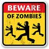 DestinationVinyl 2 x 10 cm Beware of Zombies Vinyl Sticker Decal Funny Joke Walking Dead#5700 10 cm x 10 cm como se muestra