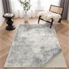 BEIMO Tappeto da Soggiorno Moderno 120x170 cm - Doppia Faccia Astratto Grigio - Incluso Tappeto Antiscivolo - Ultra Morbido e Lavabile in Lavatrice - Ideale per Soggiorno, Camera o Ufficio