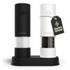 LARS NYSØM Set Macina Sale e Pepe Elettrico | Macinapepe e Macinasale Automatici con Macina in Ceramica Regolabile | Macina Spezie a Batteria (Black/White)