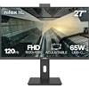 Nilox NXM27RWEB0265 Monitor Business 27'' IPS Full HD, Frequenza 120 Hz, Webcam integrata e USB‑C 65 W, Regolabile ed Ergonomico