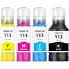 INK4U 113 Inchiostro Compatibile con Epson 113 Flaconi di Inchiostro Multipack | per ET-16150 ET-16600 ET-16650 ET-15000 ET-5100 ET-5150 ET-5160 ET-5170 ET-5800 ET-5850 ET-5880 (4-Pack, BK/C/M/Y)