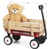 Radio Flyer Il mio primo carretto in acciaio e legno con orsacchiotto, carretto giocattolo rosso, per bambini da 1,5 anno in su