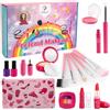La Manuli Trucco bambino giocattolo ragazze - falso trucco per bambini, borsa e accessori, giochi d'imitazione, regalo di compleanno per principessa ragazze 3 4 5 6 7 8 anni