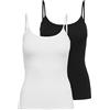 ONLY NOS (ONM0E) Donna Onllove Singlet 2pack Jrs Camicetta Not Applicable, Schwarz, XL