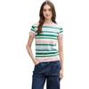 TOM TAILOR Denim Le signore Maglietta 1035867, 31641 - White Black Stripe, S