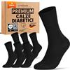 sockenkauf24 Calze Diabetici Donna 35-38 Nero 97% Cotone 6 Paia senza Elastico senza Cucitura