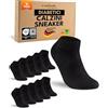 sockenkauf24 10 Paia Calzini Corti Diabetici Donna Calze senza Elastico Cotone senza Cucitura Nero 35-38