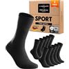 sockenkauf24 Calze Sportive Donna Nero 35-38 Calzini Tennis Spugna Rinforzati 5 Paia Crew Socks