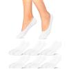 sockenkauf24 Calzini Invisibili Fantasmini Donna Bianco Calze Corti Antiscivolo Traspirante 6 Paia 39-42