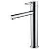 VALAZ Rubinetto Lavabo Alto Cromato Serie Palancia | Rubinetto da lavabo alto per lavabo da appoggio, miscelatore monocomando, ottone e acciaio inox, risparmio idrico, cromato