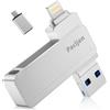 Pacljen Chiavetta USB 256GB,3 in 1 Pendrive USB C - [MFi Certified],Argento