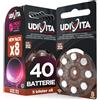 Udivita 40 Batterie per Apparecchi Acustici Udivita Misura 312 PR41 (Marroni) con Tecnologia Phono Pulse - 5 Blister da 8 Pile