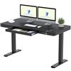 FLEXISPOT scrivania elettrica regolabile in altezza con display LED, memoria e porta USB, con cassetto, ideale per home office, 140 x 60 cm (Effetto legno naturale)