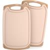 Blumtal set taglieri da cucina in plastica 25x15 cm set da 2 - tagliere da cucina plastica lavabile in lavastoviglie - set taglieri cucina senza BPA - tagliere piccolo in beige