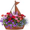 Relaxdays Decorazione Giardino Effetto ruggine, Metallo, 43x34,5x10 cm, Barca portavaso, Giardino & Balcone, Marrone