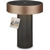 BRILONER - Poga lampada da tavolo senza fili, pannello solare, touch dimmer, ip44, cavo usb-c, lampada solare da tavolo ricaricabile, German Design Award 2026, 16x20 cm, antracite bronzo metallizzato