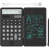 NEWYES Calcolatrice portatile con blocco note, grande display a 2 righe a 12 cifre, calcolatrice da scrivania ricaricabile ad energia solare per studenti scolastici e ufficio (nero)