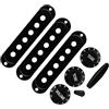 FLEOR 50/50/52 mm ST Pickup Covers e 2 toni 1 volume manopole di controllo in plastica Set 5-Way Switch Tip (stile incrociato) & Whammy Bar Tip per ST, nero