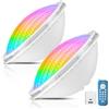 OSREE 20W Faro Piscina LED PAR56 Sott'acqua, Lampada Piscina RGB Multicolore Dimmerabile 800lm, Timer 2/4/6H, Illuminazione IP68 Impermeabile Luce Piscinas con Telecomando, 12V AC, Set da 2