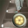 Riloer Luce notturna Riloer, 6 LED sotto l'armadio, applique da parete con sensore di movimento wireless PIR per giardino, cortile, corridoio, veranda, libreria, vetrina, armadio, guscio bianco, luce calda
