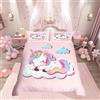 Homemissing Set di Biancheria da Letto Con Unicorno per Bambine e Ragazze - Motivo Animali Magici - Copripiumino Singolo, 2 Pezzi