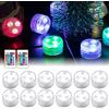 Vegena 12 lumini LED subacquei con telecomando, RGB impermeabili, mini luci per acquario, vaso, vasca da bagno, piscina e casa