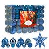 Aitsite 101PCS Palle di Natale 2CM/ 4CM/ 6CM Plastica Palle e Palline per L'Albero Impostare Ornamento Dell'Albero per la Decorazione dell'albero di Natale（Blu navy）