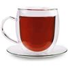 Feelino Set da 2 Tazze Cappuccino, Bicchieri Caffe Vetro Borosilicato 400ml, Tazze Vetro Doppia Parete per Caffè Macchiato, Ice Cofffee, Trasparenti per Caffè, Bicchieri Termici Doppio