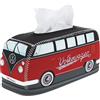 Brisa VW Collection - Porta fazzoletti Volkswagen, dispenser di fazzoletti per comodino, soggiorno, camper T1 bus in neoprene (ROSSO e NERO)