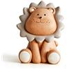 Tuwyii Salvadanaio Leone in Resina Infrangibile - Portamonete Decorativo per Bambini e Adulti, Idea Regalo Compleanno Anniversario (Marrone, L)