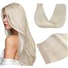 DOORES Extension Capelli Bioadesive, Biondo Patino 35cm 14 pollice 50g 20pcs, Blond Extension Bioadesive Capelli Veri Capelli Lisci Umano Extensions