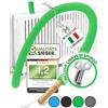 M Meisterstark l'ORIGINALE Pulisci Termosifoni Lunga 115 cm I Spazzola per Pulire Termosifoni senza Graffi I Spazzola Pulizia Termosifoni con Copertura Lavabile I Spazzola per Radiatori per Tutti i Radiatori (Verde)