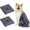 Adiwo 2 Pezzi Asciugamani per Cani, 75x35cm Asciugamano Microfibra, Asciugamani Pet Morbidi e ad Asciugatura Rapida, Super Assorbente, Coperta Animali per Cani e Gatti di Piccola e Grande Taglia