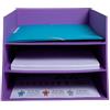 Exacompta - Rif.13458D - 1 cestino per posta a 3 livelli in cartone TEKSTO - per documenti in formato A+ (fino a 24 x 32 cm) - dimensioni 350 x 290 x 190 mm - colore viola