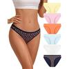 INNERSY Mutande da donna in cotone, slip morbidi hipster con alto taglio alle gambe, confezione da 6, M