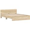 vidaXL Letto matrimoniale con testiera, finitura Sonoma, 152 x 203 cm, realizzato in legno composito