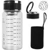 Kireida Protein Shaker Vetro 500ml Con Coperchio E Manico, Bocca Larga Sport Nutrition Shaker Con Misurini, Per Miscele Proteiche, Frullati, Tè Freddo, Latte, Caffè