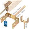 KOTARBAU® Supporto per Pali - Staffe per Pali in Legno - Acciaio Zincato - 200 mm - Oro - con Ancoraggio per Calcestruzzo - 0-160 mm - Porta Palo Recinzione - Staffe Ancoraggio Palo
