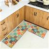 HSGLGNA Tappeto da cucina, set di 2 tappetini da cucina antiscivolo, lavabili, per cucina, corridoio, soggiorno, camera da letto, bagno (Stile K., 40x60+40x120cm)