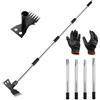 Homvvi Tagliaerbacce 2 in 1 e zappa da giardino, 150 cm con gambo, efficace rimozione delle erbacce - Trituratore per denti di leone con manico regolabile, nessun attrezzo da giardino