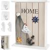 XRVRILE Scatola Portachiavi Legno, Porta Chiavi da Parete, Armadietto Portachiavi Legno con 6 Ganci in Metallo - Porta Chiavi Ingresso Casa, Stile Marinaro Mediterraneo