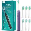 YTEATH PRO Spazzolino da denti elettrico per adulti con 6 testine di spazzolatura, spazzolino da denti acustico ricaricabile, ultra lunga durata di vita della batteria, 4 ore di ricarica e 180 giorni di