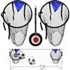TZEKING Obiettivo da Calcio Rete, 2 Pezzi Porta da Calcio con Bersaglio Appeso, Top Bins Target per Allenamento di Precisione Tiro, Rete Calcio Pieghevole con Cinturini Regolabili per Bambini e Adulti