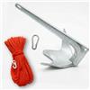 Glac Store Ancora Bruce Trefoil in Acciaio Zincato a Caldo con Cima Galleggiante 30m e Moschettone Inox, Monoblocco per Barca e Gommone, 2,5Kg 5Kg 7,5Kg 10Kg (2,5 kg)